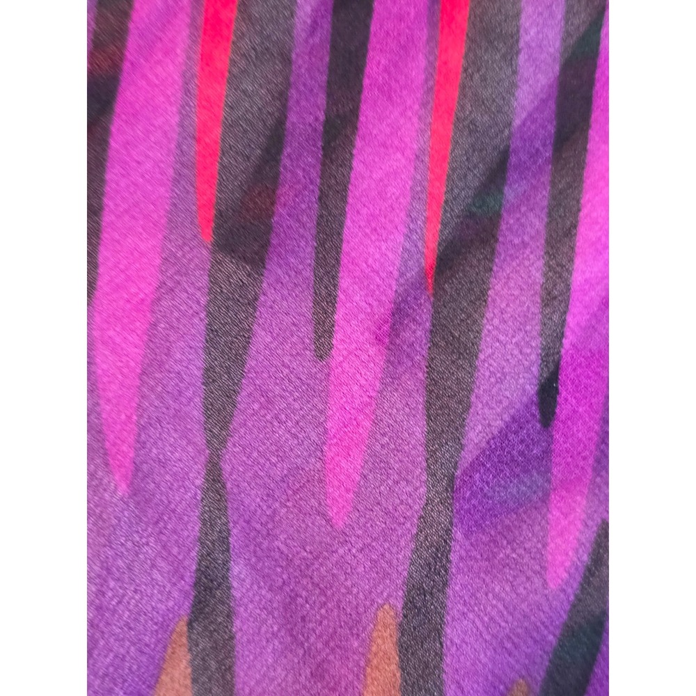 Calvin Klein 1X Plus Size Blouse Purple Pink Abstract 3/4 Sleeve Top CK Logo - Picture 2 of 12